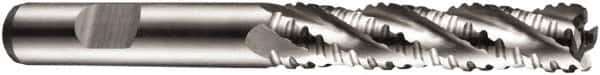 DORMER - 16mm Diam, Coarse Pitch, 63mm LOC, 4 Flute Cobalt Roughing Square End Mill - Uncoated, 123mm OAL, 16mm Shank Diam, Single End, Extended Reach, 30° Helix - Americas Industrial Supply