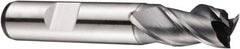DORMER - 11mm Diam, 13mm LOC, 3 Flute Powdered Metal Keyway End Mill - Spiral Flute, AlCrN Finish, 12mm Shank Diam, 70mm OAL, 40° Helix, Centercutting - Americas Industrial Supply