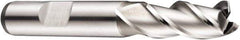 DORMER - 18mm, 32mm LOC, 16mm Shank Diam, 92mm OAL, 3 Flute, Powdered Metal Square End Mill - Single End, Bright Finish, Spiral Flute, 40° Helix, Centercutting, Right Hand Cut, Right Hand Flute, Series C336 - Americas Industrial Supply