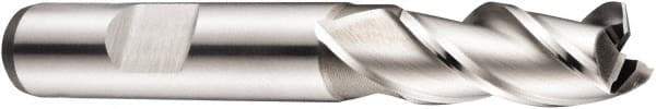 DORMER - 20mm, 38mm LOC, 20mm Shank Diam, 104mm OAL, 3 Flute, Powdered Metal Square End Mill - Single End, Bright Finish, Spiral Flute, 40° Helix, Centercutting, Right Hand Cut, Right Hand Flute, Series C336 - Americas Industrial Supply