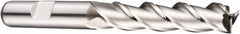 DORMER - 3 Flute Powdered Metal Roughing & Finishing Square End Mill - Uncoated, Weldon Shank, 40° Helix, Centercutting, Extra Long Length - Americas Industrial Supply