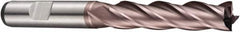 DORMER - 5 Flute Powdered Metal Roughing & Finishing Square End Mill - TiCN Finish, Weldon Shank, 30° Helix, Centercutting, Extra Long Length - Americas Industrial Supply