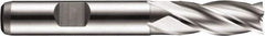 DORMER - 4 Flute Powdered Metal Roughing & Finishing Square End Mill - Uncoated, Weldon Shank, 30° Helix, Centercutting, Regular Length - Americas Industrial Supply