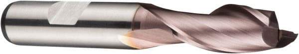 DORMER - 15mm Diam, 26mm LOC, 2 Flute Powdered Metal Keyway End Mill - Spiral Flute, TiCN Finish, 12mm Shank Diam, 83mm OAL, 30° Helix, Centercutting - Americas Industrial Supply
