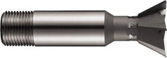 DORMER - 1-1/2" Diam x 0.6299" Width of Cut, 60° Included Angle, High Speed Steel Dovetail Cutter - 1" Shank Diam, Uncoated - Americas Industrial Supply