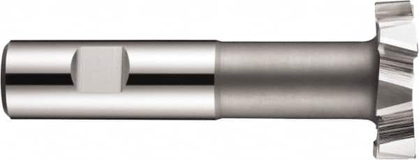DORMER - 63mm Cut Diam, 10mm Cut Width, 61/64" Neck Diam, 63/64" Shank Diam, Cobalt T-Slot Cutter - Uncoated, Staggered Teeth, 12 Teeth, Weldon Flat - Americas Industrial Supply
