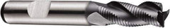DORMER - 11mm Diam, Fine Pitch, 22mm LOC, 3 Flute Powdered Metal Roughing Square End Mill - AlCrN Finish, 79mm OAL, 12mm Shank Diam, Single End, Centercutting, 35° Helix - Americas Industrial Supply
