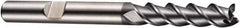 DORMER - 4 Flute Powdered Metal Roughing & Finishing Square End Mill - AlCrN Finish, Weldon Shank, 45° Helix, Centercutting, Extra Long Length - Americas Industrial Supply