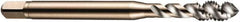 DORMER - M12x1.75 Metric Coarse 3 Flute 6H Bottoming Spiral Flute Tap - Cobalt, Bright Finish, 89mm OAL, Right Hand Flute, Right Hand Thread, Series E002 - Americas Industrial Supply