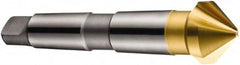 DORMER - 3 Flute 90° High Speed Steel Countersink - TiN Finish, 150mm OAL, Single End, Morse Taper Shank, Right Hand Cut - Americas Industrial Supply