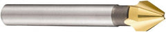 DORMER - 10mm Shank Diam, 3 Flute 60° High Speed Steel Countersink - TiN Finish, 63mm OAL, Single End, Straight Shank, Right Hand Cut - Americas Industrial Supply