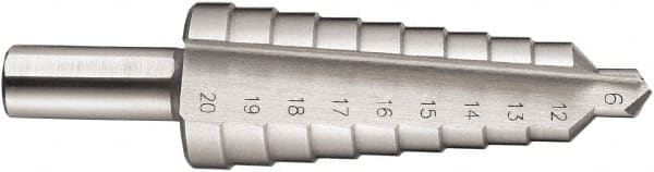 DORMER - 9 Hole Sizes, 12 to 20mm Hole Diam High Speed Steel Step Drill Bit - Americas Industrial Supply