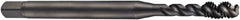DORMER - 1/4-20 UNC 3 Flute 2B Bottoming Spiral Flute Tap - Cobalt, Oxide Finish, 80mm OAL, Right Hand Flute, Right Hand Thread, Series EX21 - Exact Industrial Supply