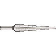 DORMER - 9 Hole Sizes, 4 to 12mm Hole Diam High Speed Steel Step Drill Bit - Americas Industrial Supply
