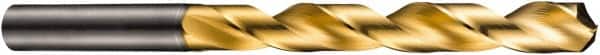 DORMER - 5.1mm 130° Solid Carbide Jobber Drill - TiN Finish, Right Hand Cut, Spiral Flute, Straight Shank, 86mm OAL, CDX Point - Americas Industrial Supply