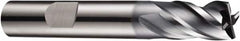 DORMER - 4 Flute Solid Carbide Roughing & Finishing Square End Mill - AlCrN Finish, Weldon Shank, 35° Helix, Centercutting, Stub Length - Americas Industrial Supply