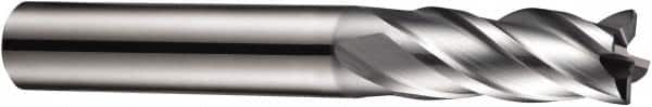 DORMER - 4 Flute Solid Carbide Roughing & Finishing Square End Mill - AlCrN Finish, Straight Shank, 35° Helix, Centercutting, Stub Length - Americas Industrial Supply