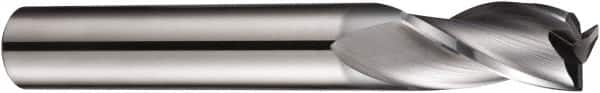 DORMER - 7mm Diam, 13mm LOC, 3 Flute Solid Carbide Keyway End Mill - Spiral Flute, AlCrN Finish, 8mm Shank Diam, 63mm OAL, 30° Helix, Centercutting - Americas Industrial Supply