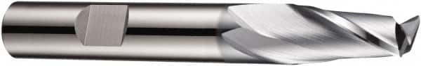 DORMER - 5mm Diam, 10mm LOC, 2 Flute Solid Carbide Keyway End Mill - Spiral Flute, AlCrN Finish, 6mm Shank Diam, 57mm OAL, 30° Helix, Centercutting - Americas Industrial Supply