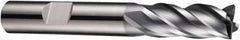 DORMER - 4 Flute Solid Carbide Roughing & Finishing Square End Mill - AlCrN Finish, Weldon Shank, 35° Helix, Centercutting, Stub Length - Americas Industrial Supply