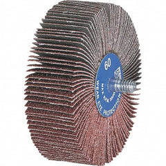 PFERD - 1-1/2" Diam x 1" Face Width, Aluminum Oxide Coated Mounted Flap Wheel - 1/4-20 Threaded Mount, 80 Grit, 23,000 Max RPM - Americas Industrial Supply