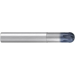 Emuge - 12mm Diam, 7mm LOC, 8 Flute Solid Carbide Ball End Mill - TiAlN Finish, Single End, 83mm OAL, 12mm Shank Diam, Ball Flute - Americas Industrial Supply