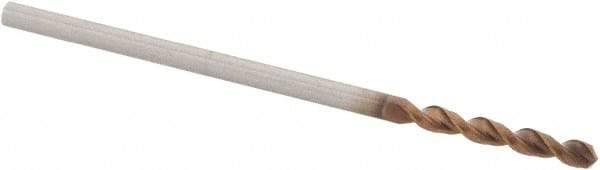 Walter-Titex - #54 130° Parabolic Flute Cobalt Screw Machine Drill Bit - AlCrN Finish, Right Hand Cut, 9mm Flute Length, 32mm OAL, Form V+A Point, Straight Shank - Americas Industrial Supply