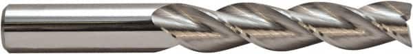 M.A. Ford - 1/2", 1-1/2" LOC, 1/2" Shank Diam, 4" OAL, 3 Flute, Solid Carbide Square End Mill - Single End, Uncoated, Spiral Flute, 36° Helix, Centercutting, Right Hand Cut, Right Hand Flute, Series 138 - Americas Industrial Supply