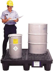 UltraTech - 66 Gal Sump, 3,000 Lb Capacity, 4 Drum, Polyethylene Spill Deck or Pallet - 53" Long x 53" Wide x 12" High, Liftable Fork, 2 x 4 Drum Configuration - Americas Industrial Supply