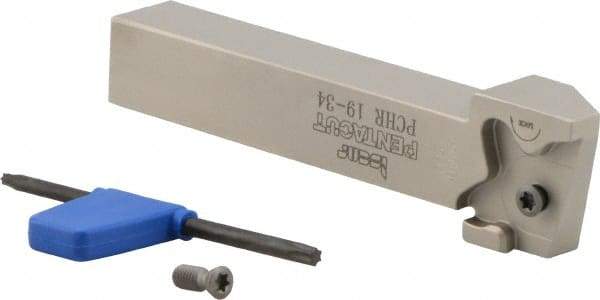 Iscar - External Thread, 0.394" Max Depth of Cut, 0.059" Min Groove Width, 5" OAL, Right Hand Indexable Grooving Cutoff Toolholder - 3/4" Shank Height x 3/4" Shank Width, PENTA 34.. Insert Style, PCH Toolholder Style, Series PentaCut - Americas Industrial Supply