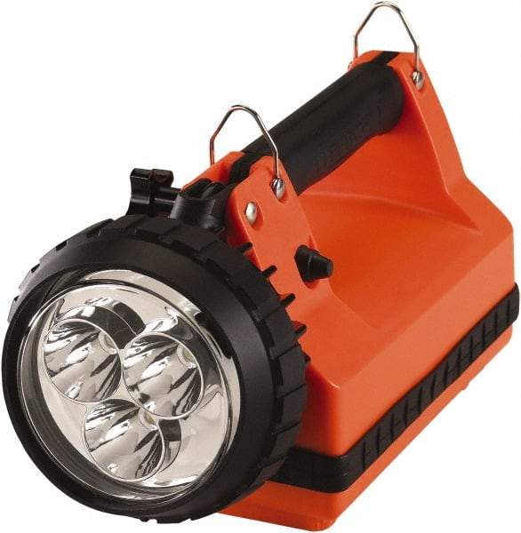 Streamlight - White LED Bulb, 540 Lumens, Spotlight/Lantern Flashlight - Orange Plastic Body, 1 6V Battery Included - Americas Industrial Supply