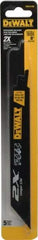 DeWALT - 8" Long x 1" Thick, Bi-Metal Reciprocating Saw Blade - Straight Profile, 14 to 18 TPI, Toothed Edge - Americas Industrial Supply