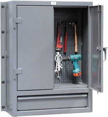 Strong Hold - Wall Storage Cabinet - Steel, 36" Wide x 14" Deep x 48" High, Dark Gray - Americas Industrial Supply