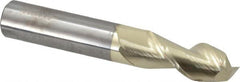 Accupro - 16mm, 40mm LOC, 16mm Shank Diam, 100mm OAL, 2 Flute, Solid Carbide Square End Mill - Single End, ZrN Finish, Spiral Flute, 45° Helix, Centercutting, Right Hand Cut, Right Hand Flute - Americas Industrial Supply