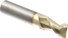 Accupro - 20mm, 32mm LOC, 20mm Shank Diam, 100mm OAL, 2 Flute, Solid Carbide Square End Mill - Single End, ZrN Finish, Spiral Flute, 45° Helix, Centercutting, Right Hand Cut, Right Hand Flute - Americas Industrial Supply