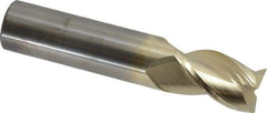 Accupro - 3 Flute Solid Carbide Roughing & Finishing Square End Mill - ZrN Finish, Straight Shank, 37° Helix, Centercutting - Americas Industrial Supply