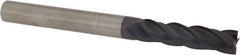 Accupro - 9/16", 1-1/8" LOC, 9/16" Shank Diam, 3-1/2" OAL, 4 Flute, Solid Carbide Square End Mill - Single End, AlTiN Finish, Spiral Flute, Variable° Helix, Centercutting, Right Hand Cut, Right Hand Flute - Americas Industrial Supply