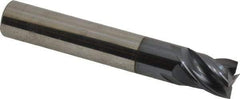 Accupro - 7/16", 9/16" LOC, 7/16" Shank Diam, 2-1/2" OAL, 4 Flute, Solid Carbide Square End Mill - Single End, AlTiN Finish, Spiral Flute, Variable° Helix, Centercutting, Right Hand Cut, Right Hand Flute - Americas Industrial Supply