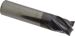 Accupro - 5/8", 3/4" LOC, 5/8" Shank Diam, 3" OAL, 4 Flute, Solid Carbide Square End Mill - Single End, AlTiN Finish, Spiral Flute, Variable° Helix, Centercutting, Right Hand Cut, Right Hand Flute - Americas Industrial Supply