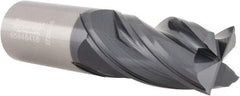 Accupro - 1", 2" LOC, 1" Shank Diam, 4" OAL, 4 Flute, Solid Carbide Square End Mill - Single End, AlTiN Finish, Spiral Flute, Variable° Helix, Centercutting, Right Hand Cut, Right Hand Flute - Americas Industrial Supply