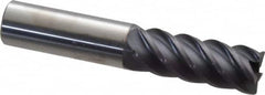 Accupro - 5/8", 5 Flute, Single End, Solid Carbide, 0.03" Corner Radius End Mill - 3-1/2" OAL, 45° Helix, Right Hand Flute, 1-5/8" LOC, Right Hand Cut - Americas Industrial Supply