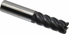 Accupro - 5/8", 5 Flute, Single End, Solid Carbide, 0.06" Corner Radius End Mill - 3-1/2" OAL, 45° Helix, Right Hand Flute, 1-5/8" LOC, Right Hand Cut - Americas Industrial Supply