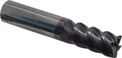 Accupro - 3/4", 5 Flute, Single End, Solid Carbide, 0.03" Corner Radius End Mill - 4" OAL, 45° Helix, Right Hand Flute, 1-5/8" LOC, Right Hand Cut - Americas Industrial Supply