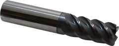 Accupro - 3/4", 5 Flute, Single End, Solid Carbide, 0.09" Corner Radius End Mill - 4" OAL, 45° Helix, Right Hand Flute, 1-5/8" LOC, Right Hand Cut - Americas Industrial Supply