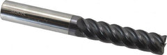 Accupro - 1/2", 5 Flute, Single End, Solid Carbide, 0.03" Corner Radius End Mill - 4" OAL, 45° Helix, Right Hand Flute, 2" LOC, Right Hand Cut - Americas Industrial Supply