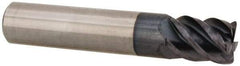 Accupro - 3/8", 5 Flute, Single End, Solid Carbide, 0.03" Corner Radius End Mill - 2" OAL, 45° Helix, Right Hand Flute, 1/2" LOC, Right Hand Cut - Americas Industrial Supply