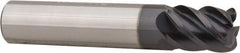 Accupro - 3/8", 5 Flute, Single End, Solid Carbide, 0.06" Corner Radius End Mill - 2" OAL, 45° Helix, Right Hand Flute, 1/2" LOC, Right Hand Cut - Americas Industrial Supply