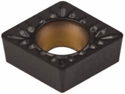 Kennametal - CCMT32.52 MP Grade KCK20 Carbide Turning Insert - TiCN/Al2O3 Finish, 80° Diamond, 3/8" Inscr Circle, 5/32" Thick, 1/32" Corner Radius - Americas Industrial Supply