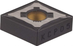 Kennametal - CNMG431 FF Grade KCP05 Carbide Turning Insert - TiCN/Al2O3 Finish, 80° Diamond, 1/2" Inscr Circle, 3/16" Thick, 1/64" Corner Radius - Americas Industrial Supply