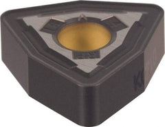 Kennametal - WNMG433 MN Grade KCP10 Carbide Turning Insert - TiCN/Al2O3 Finish, 80° Trigon, 1/2" Inscr Circle, 3/16" Thick, 3/64" Corner Radius - Americas Industrial Supply
